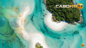 Ilha do Japonês em Cabo Frio: bancos de areia na maré baixa.