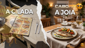 Como evitar restaurantes pega-turista na Praia do Forte em Cabo Frio.
