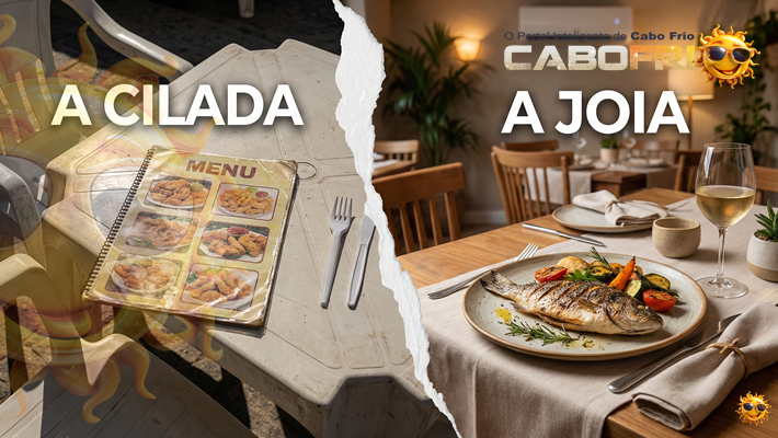 Como evitar restaurantes pega-turista na Praia do Forte em Cabo Frio.