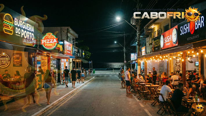 Rua Porto Alegre em Cabo Frio: onde comer bem perto da Praia do Forte.