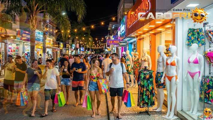 Compras na Rua dos Biquínis, uma opção essencial de o que fazer em Cabo Frio