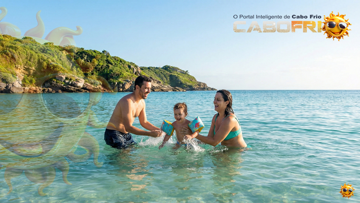 Praia das Conchas é ideal para crianças devido às águas calmas.